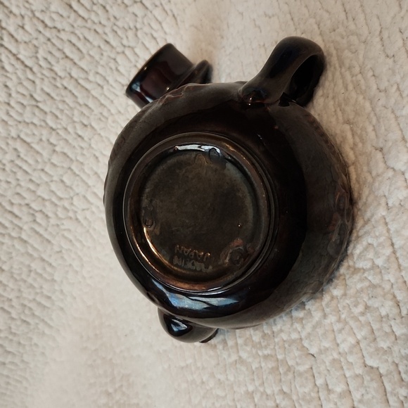 Vintage70's Japanese dragon chocolate mocha mousse brown oriental ceramic teapot - Picture 6 of 10